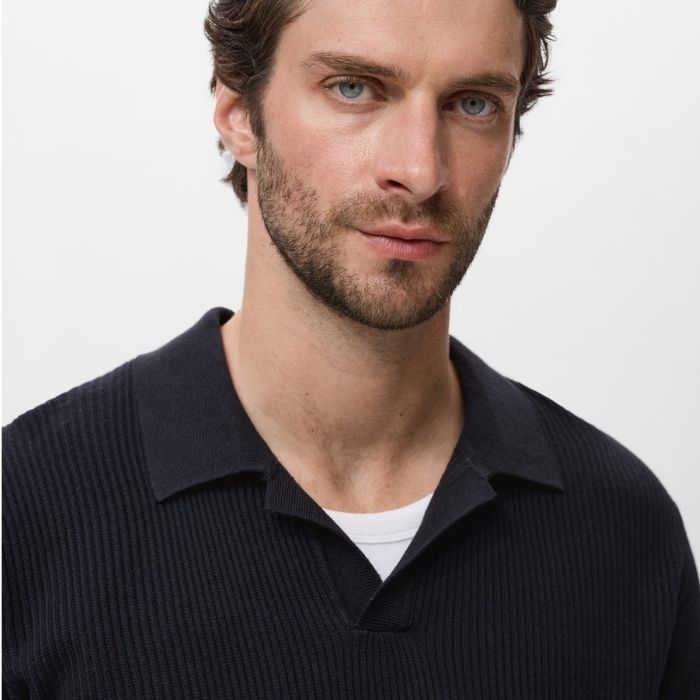 Suéter Masculino Tricô com Gola Esporte