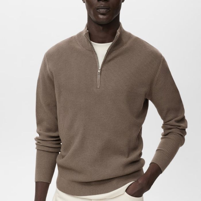 Suéter Masculino Gola Alta com Zíper