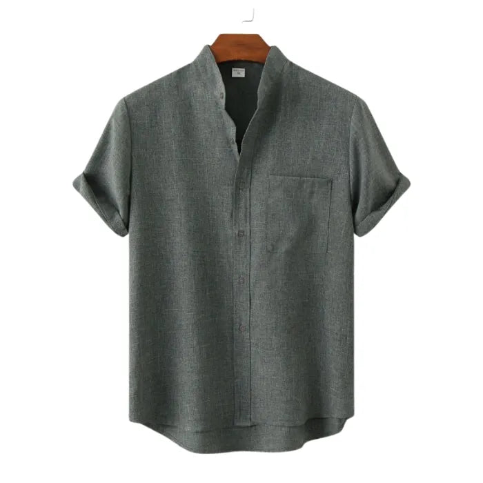 Camisa Masculina de Gola Mandarim Drovic – Minimal Elegance®