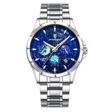 Pulseira de Aço e Fundo Azul